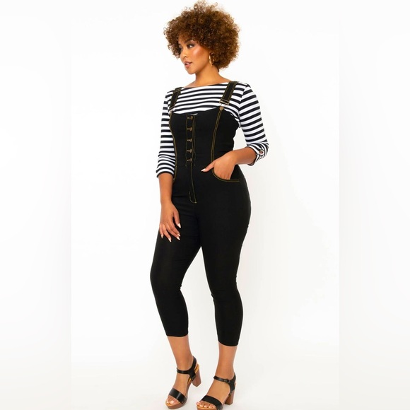 Unique Vintage Black Denim Overalls size S/4 - Picture 13 of 14